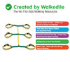 Walkodile® Safety Web (6 child), Children's Walking Rope, Kids Safety Walking Harness. With Free Learning Games for Walks Guide!