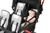 Foundations Quad Sport - 4 Child Stroller (Red/Black) with FREE rain cover.