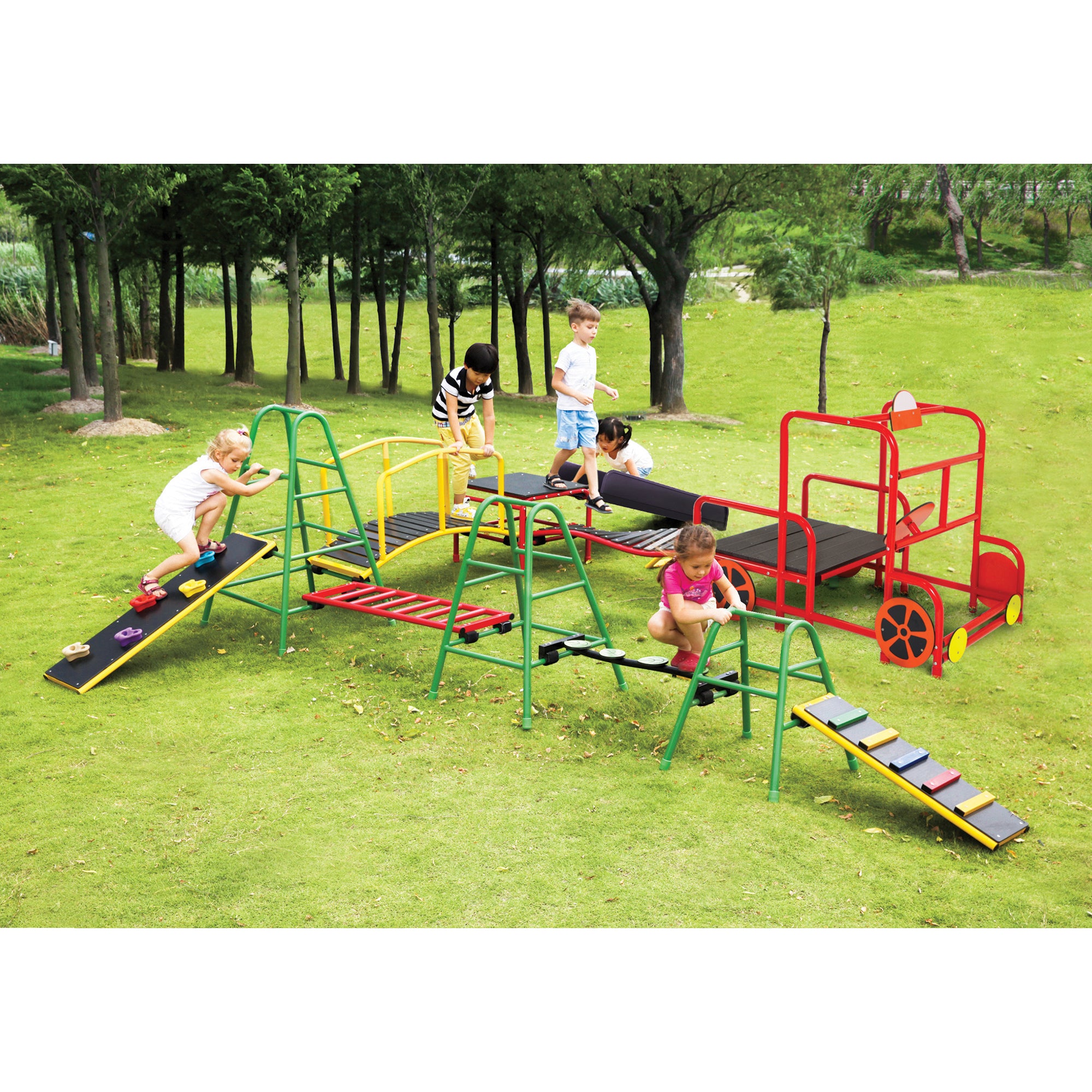 Outdoor Activity Balance Play Gym Frame - Complete Set (Sixteen Piece ...