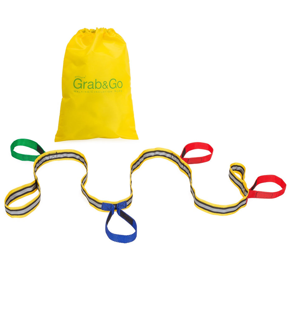 Walkodile® Grab & Go Toddler Walking Rope, Children's Reins / Fire Drill Resource (4 child). With Free Learning Games for Walks Guide!