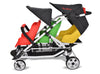 Familidoo Lightweight Stroller - 3 Seat - with FREE Rain Cover