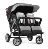 Foundations Quad Sport - 4 Child Stroller (Grey/Black) with FREE rain cover.