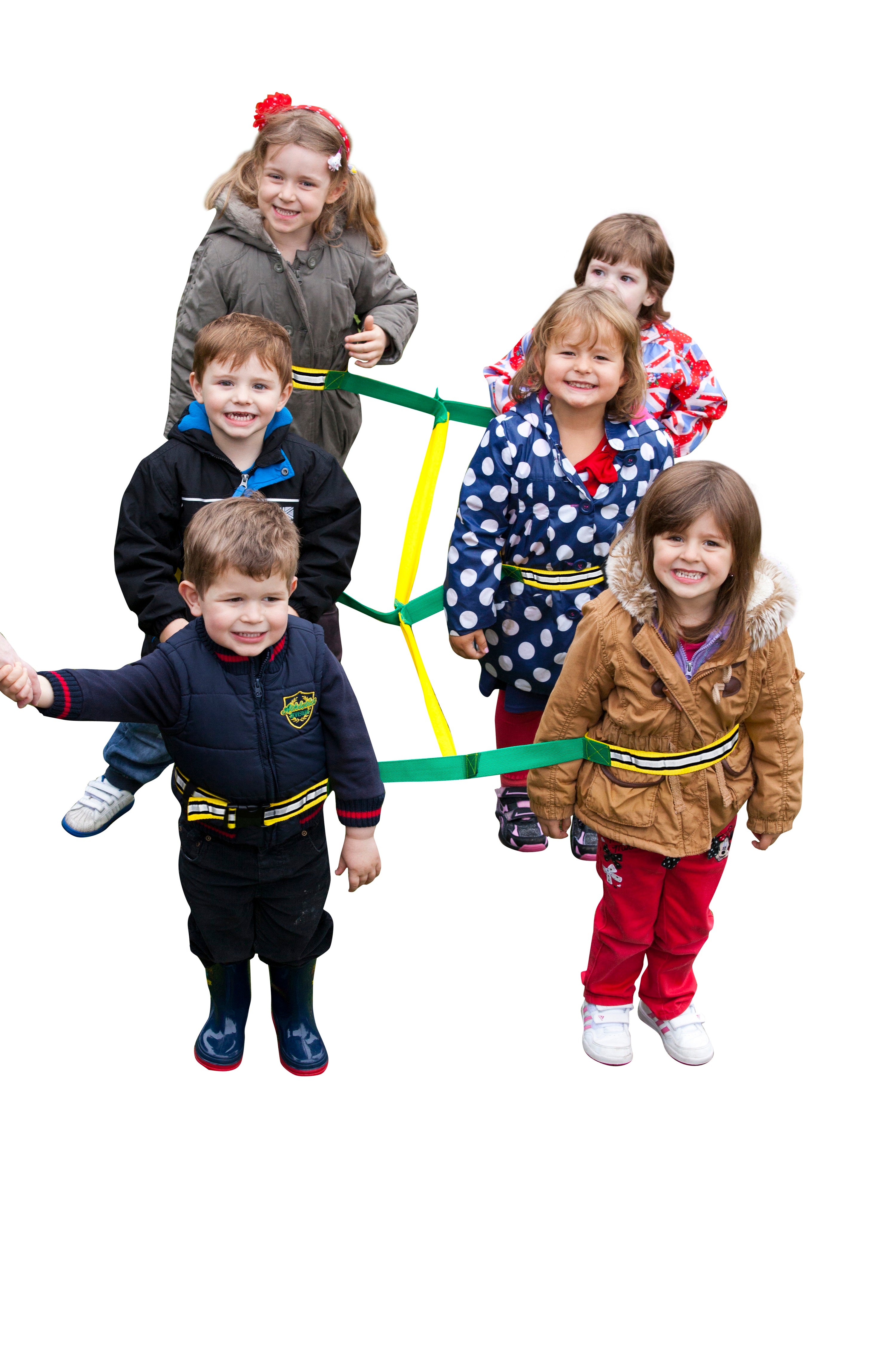 Walkodile Safety Web - the fun, safe walking rope for six children.